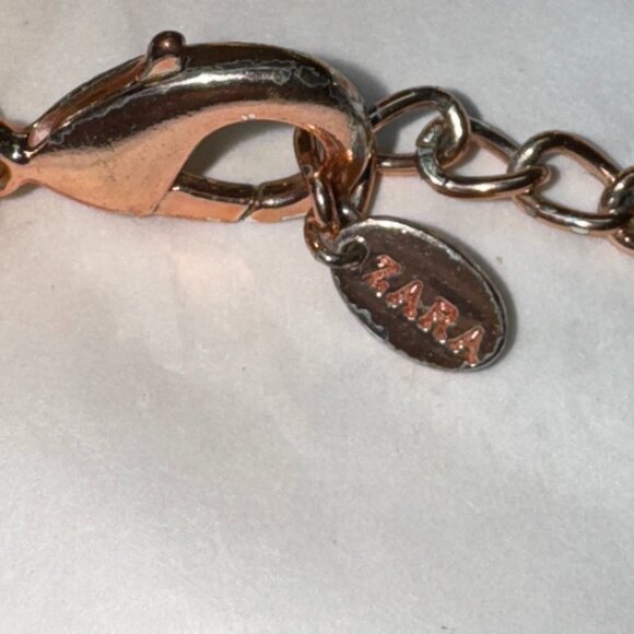 ZARA Rose Gold Heavy Chunky Chain Necklace Large Links 16 in + ext. - Picture 5 of 5